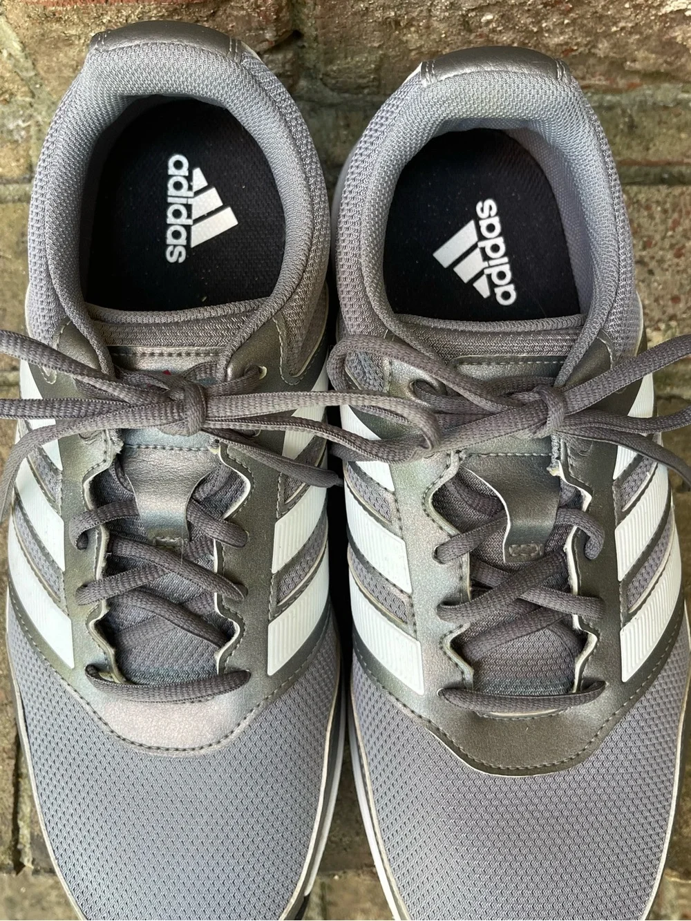 Adidas Men’s Golf Shoes Size 11.5 Gray Silver White Spiked EE9420